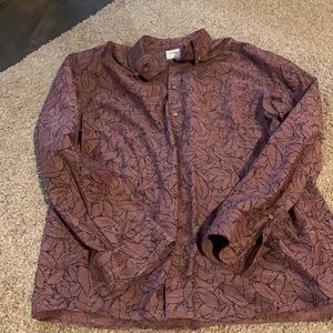 Maroon paisley print dress shirt
